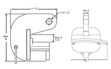 Aluminum Lined Pipe Hook