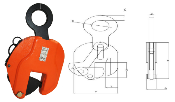 Vertical Plate Clamp With Remote Release